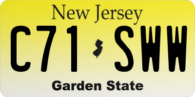 NJ license plate C71SWW