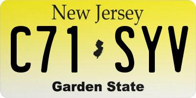NJ license plate C71SYV