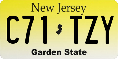 NJ license plate C71TZY