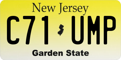 NJ license plate C71UMP