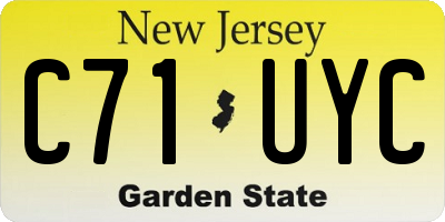 NJ license plate C71UYC