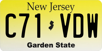 NJ license plate C71VDW