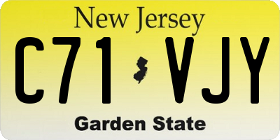 NJ license plate C71VJY