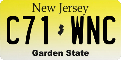 NJ license plate C71WNC