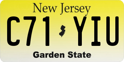 NJ license plate C71YIU