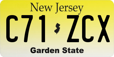 NJ license plate C71ZCX