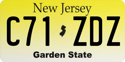 NJ license plate C71ZDZ