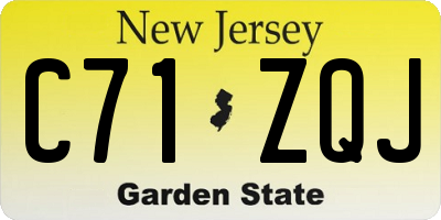 NJ license plate C71ZQJ