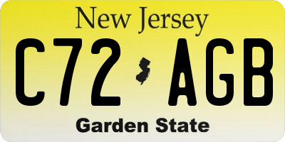 NJ license plate C72AGB