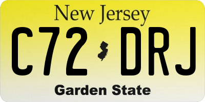 NJ license plate C72DRJ