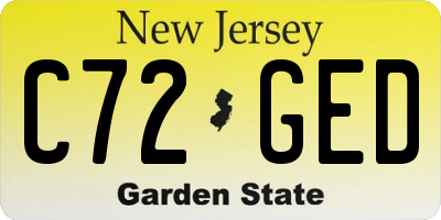 NJ license plate C72GED