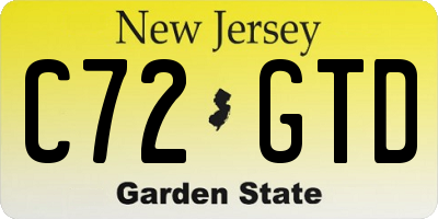 NJ license plate C72GTD