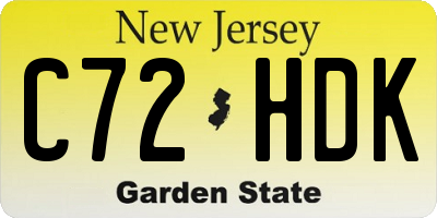 NJ license plate C72HDK