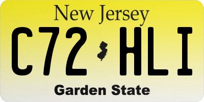 NJ license plate C72HLI