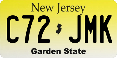 NJ license plate C72JMK