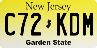 NJ license plate C72KDM