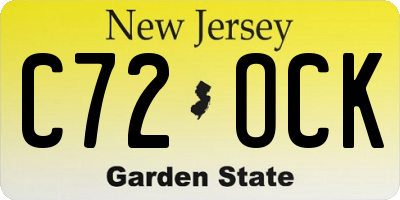 NJ license plate C72OCK