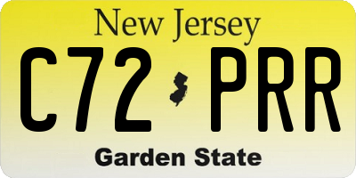 NJ license plate C72PRR