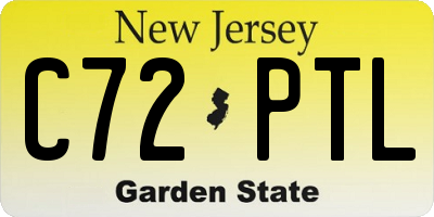 NJ license plate C72PTL