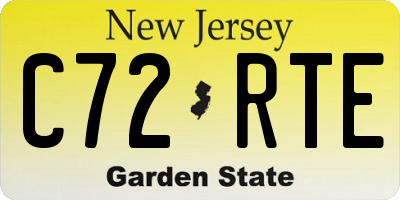 NJ license plate C72RTE