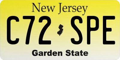 NJ license plate C72SPE
