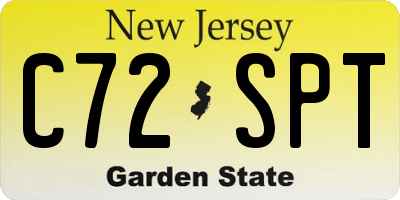 NJ license plate C72SPT