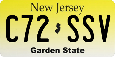 NJ license plate C72SSV