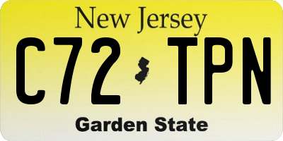 NJ license plate C72TPN
