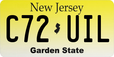 NJ license plate C72UIL