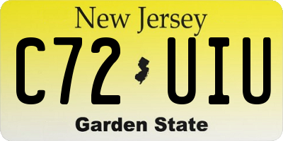 NJ license plate C72UIU