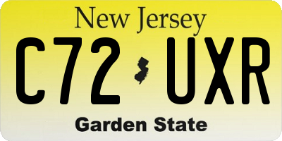 NJ license plate C72UXR