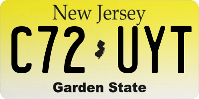 NJ license plate C72UYT