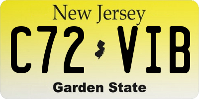 NJ license plate C72VIB