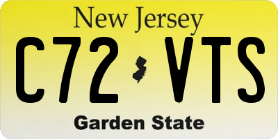 NJ license plate C72VTS