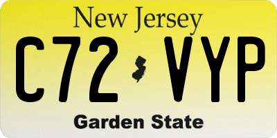 NJ license plate C72VYP
