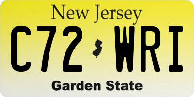 NJ license plate C72WRI