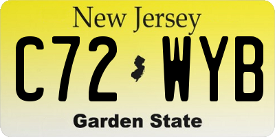 NJ license plate C72WYB