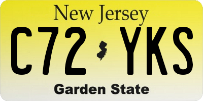 NJ license plate C72YKS