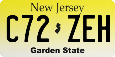 NJ license plate C72ZEH
