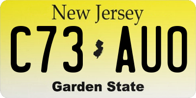 NJ license plate C73AUO