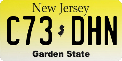 NJ license plate C73DHN