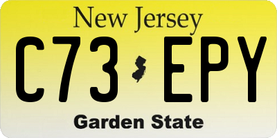 NJ license plate C73EPY