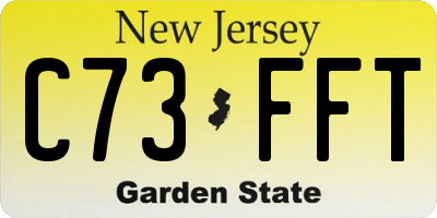 NJ license plate C73FFT