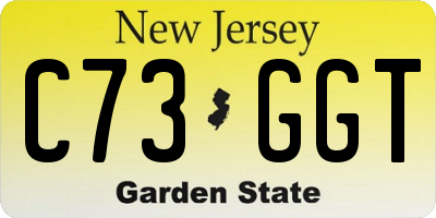 NJ license plate C73GGT