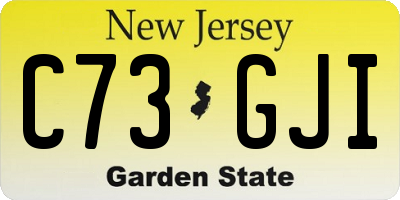 NJ license plate C73GJI