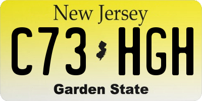 NJ license plate C73HGH