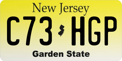 NJ license plate C73HGP