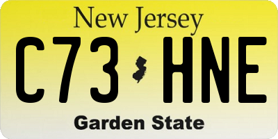 NJ license plate C73HNE