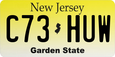 NJ license plate C73HUW