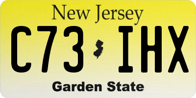 NJ license plate C73IHX